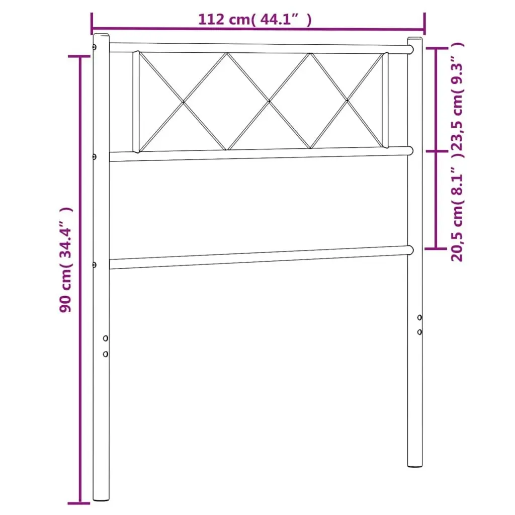 Metal Headboard Black 107 cm 372307