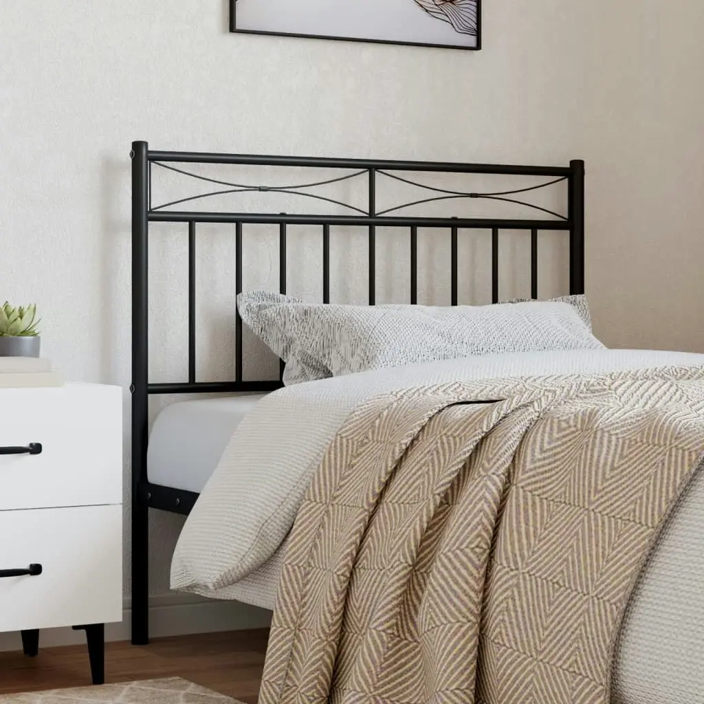 Metal Headboard Black 107 cm King Single 373721