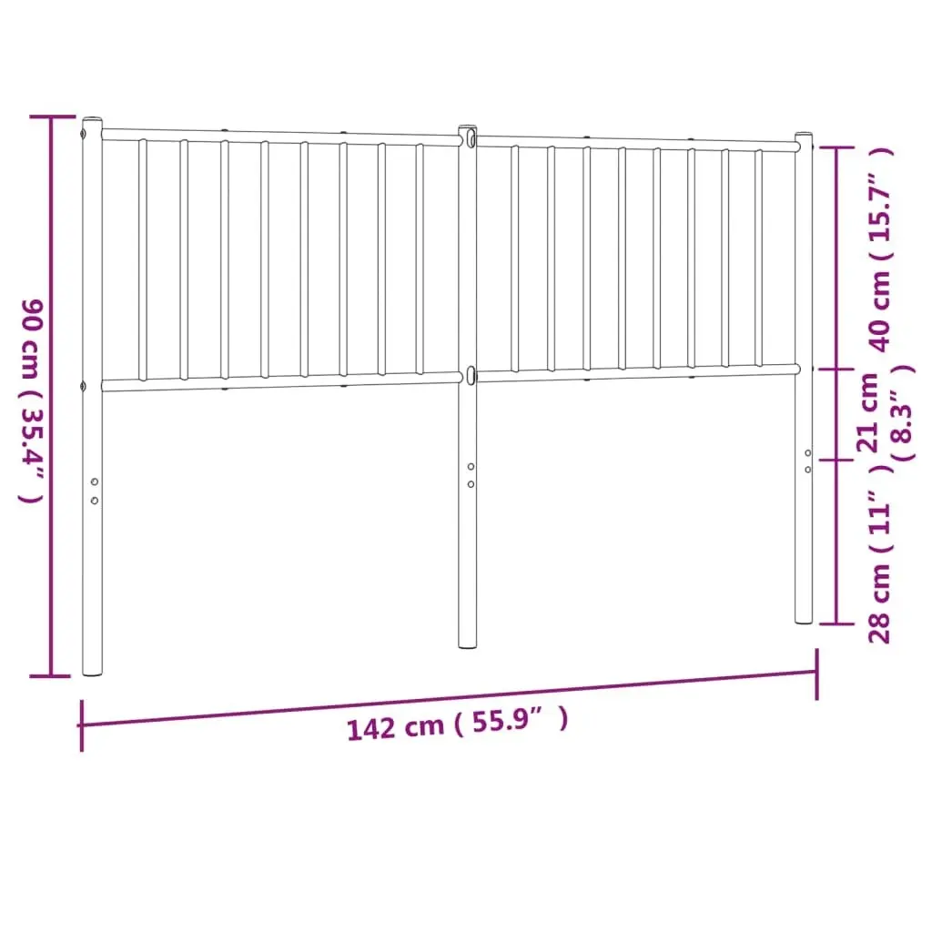 Metal Headboard Black 137 cm 350896