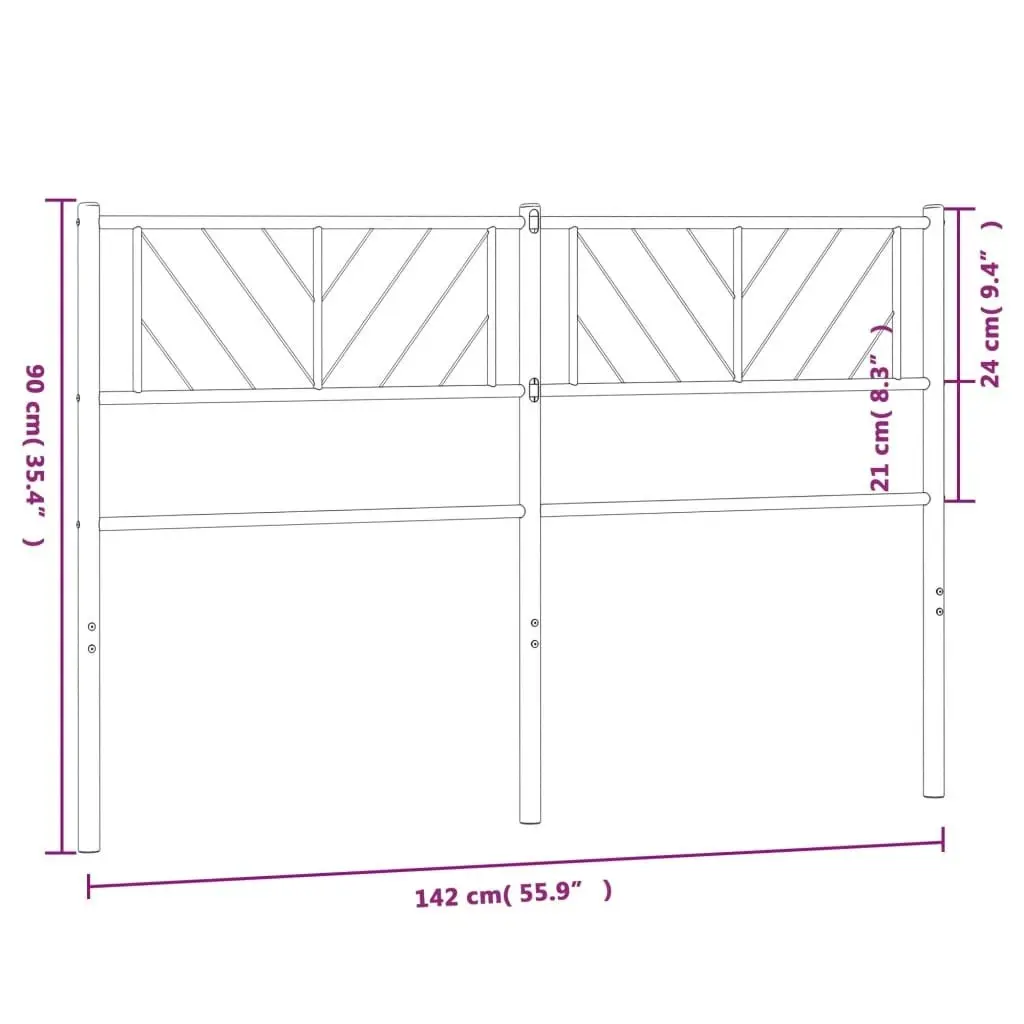 Metal Headboard Black 137 cm 372211