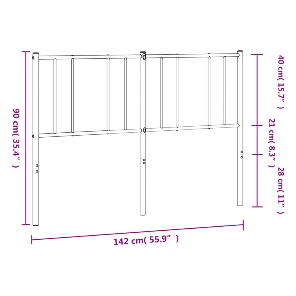 Metal Headboard Black 137 cm 352512