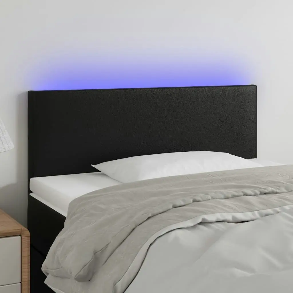 LED Headboard Black 100x5x78/88 cm Faux Leather 3121416