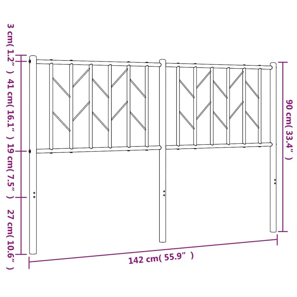 Metal Headboard Black 137 cm 374469