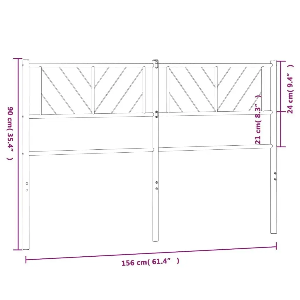 Metal Headboard Black 152 cm 372213