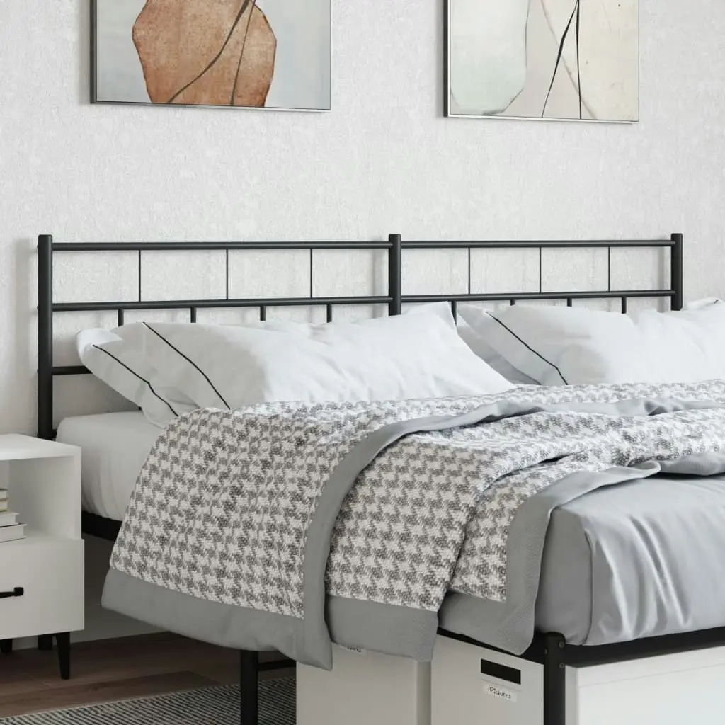 Metal Headboard Black 183 cm 355695