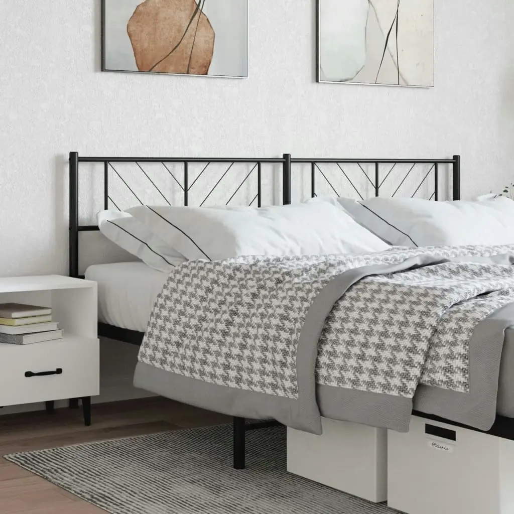 Metal Headboard Black 183 cm 372215