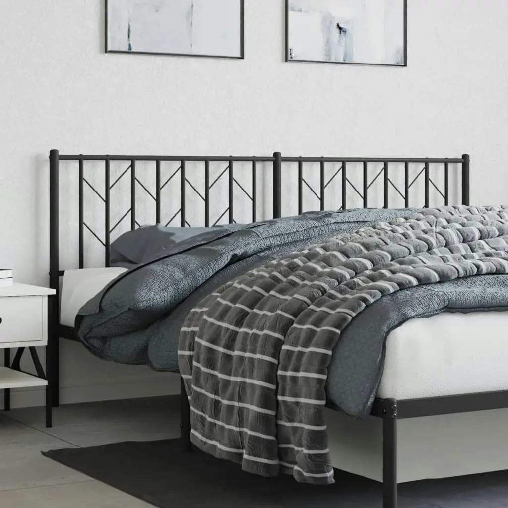 Metal Headboard Black 183 cm King 374473