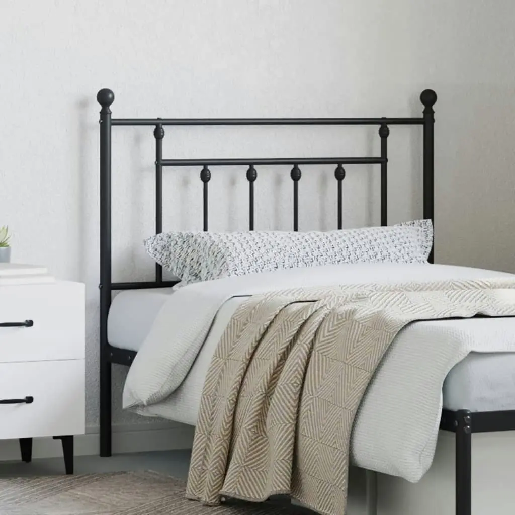 Metal Headboard Black 90 cm 353565