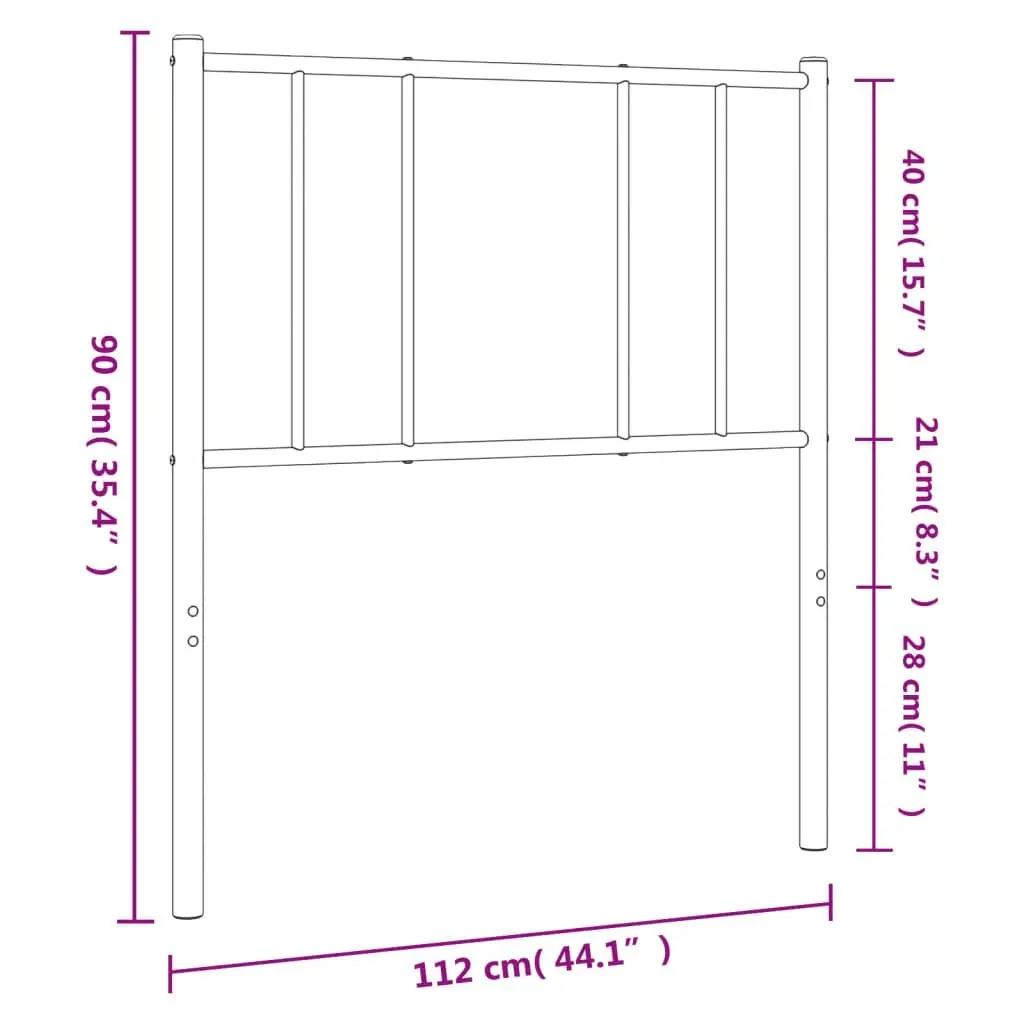 Metal Headboard White 107 cm 352559