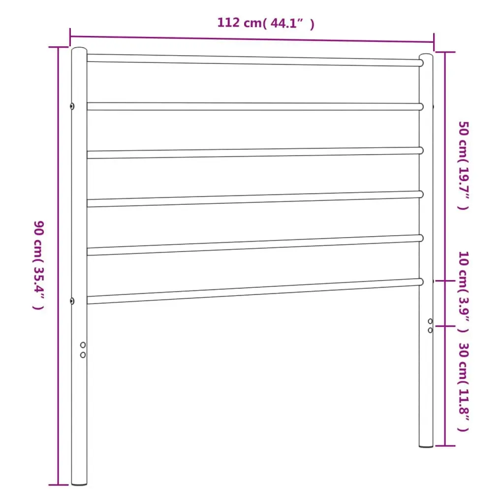 Metal Headboard White 107 cm 352398