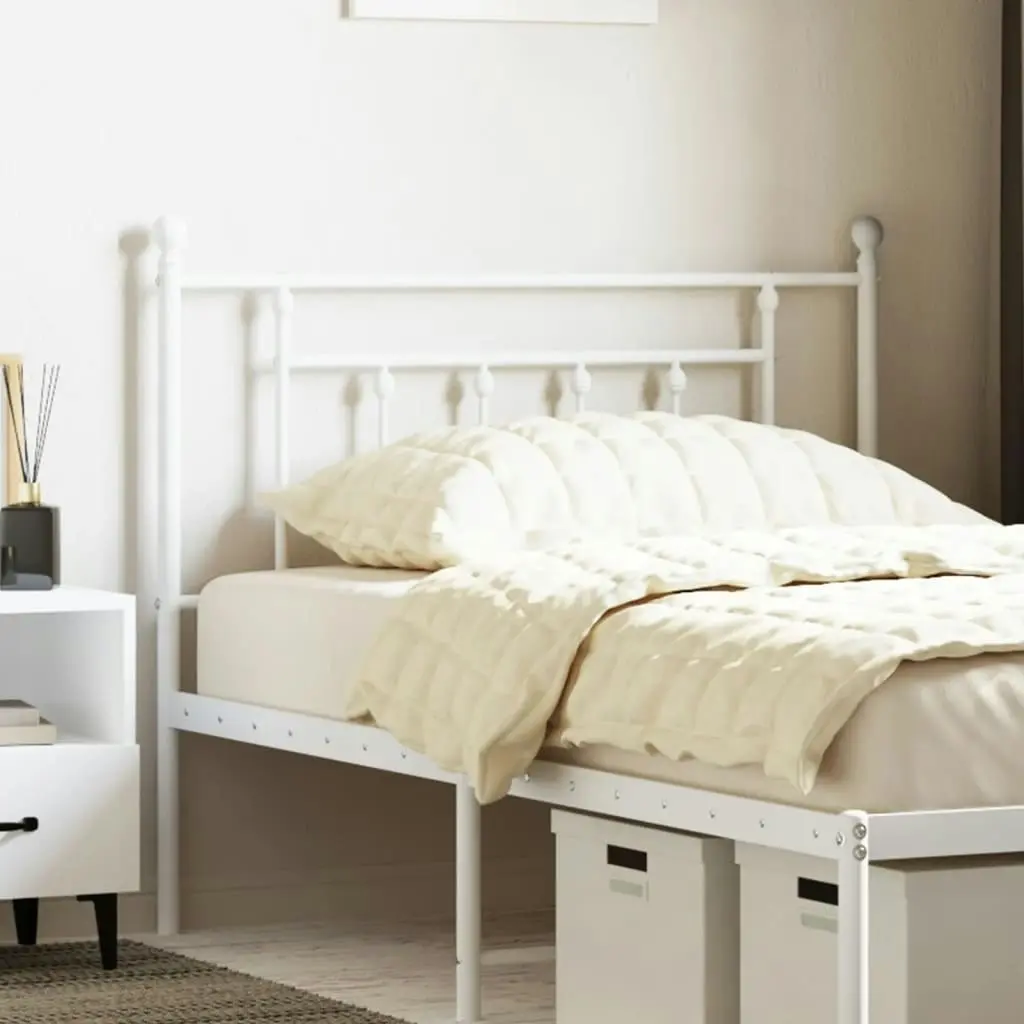 Metal Headboard White 107 cm 353616