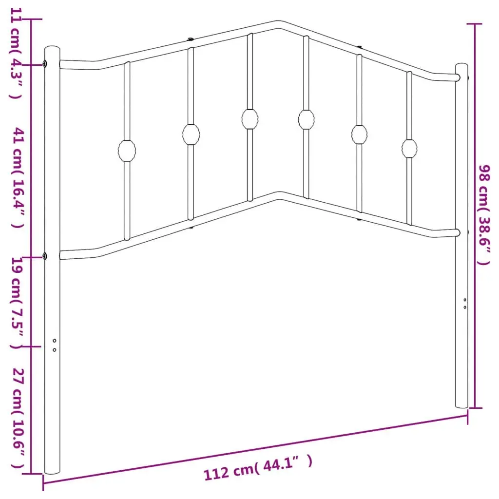 Metal Headboard White 107 cm 373868