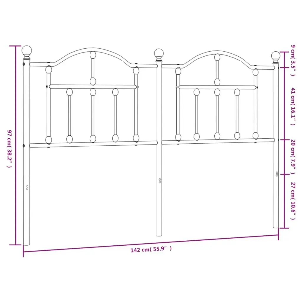 Metal Headboard White 137 cm 353520