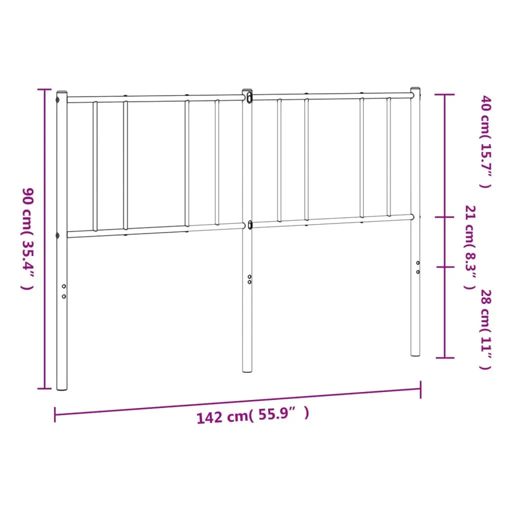 Metal Headboard White 137 cm 352561