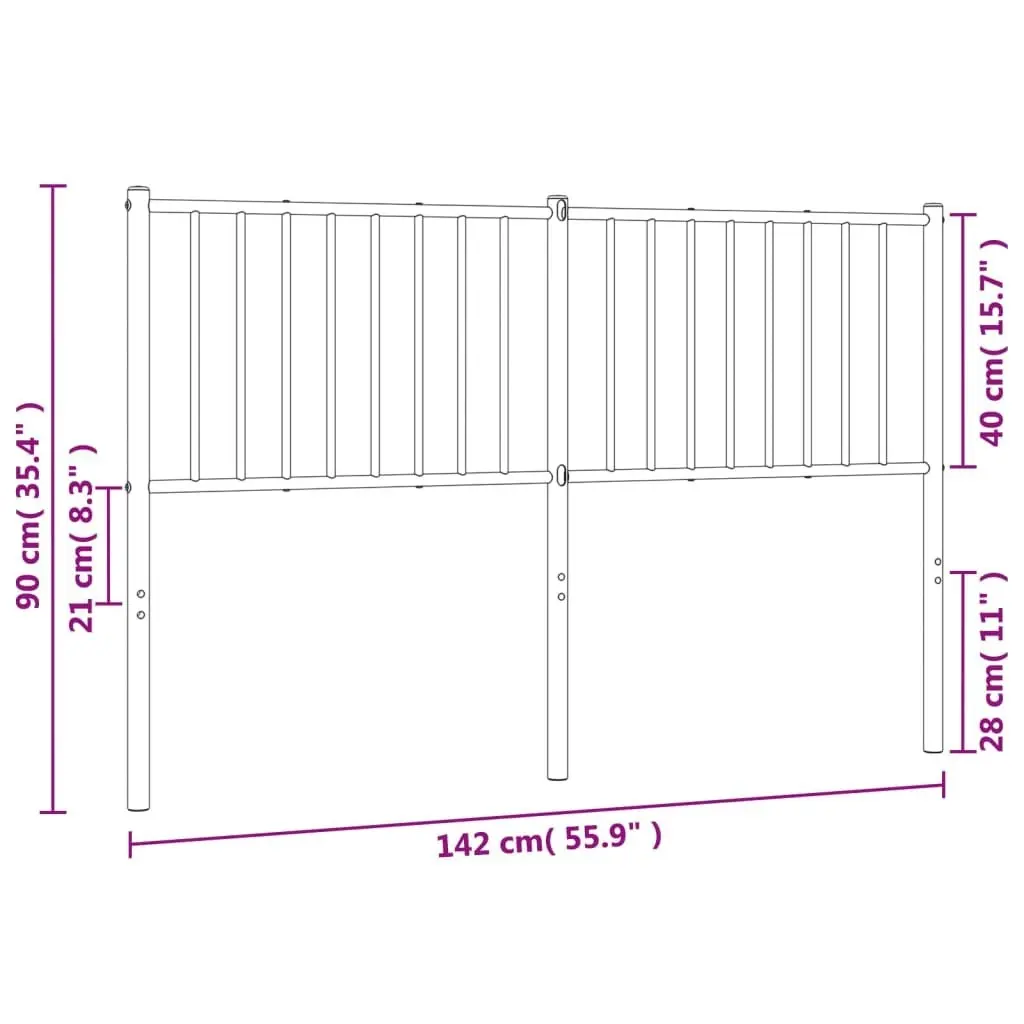 Metal Headboard White 137 cm 350963