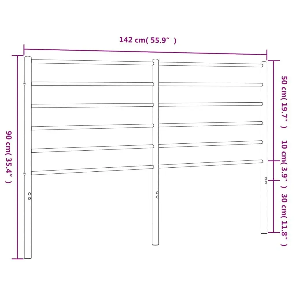 Metal Headboard White 135 cm 352400