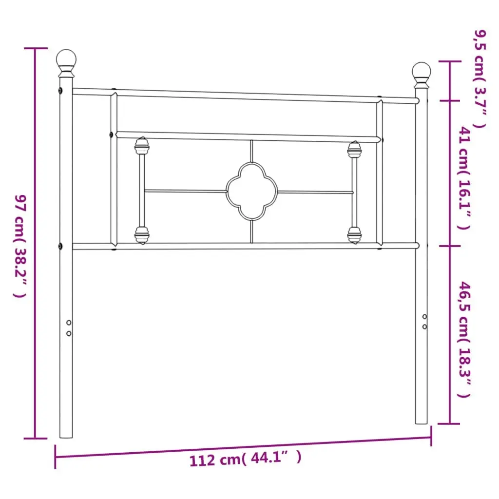 Metal Headboard White 107 cm 374418