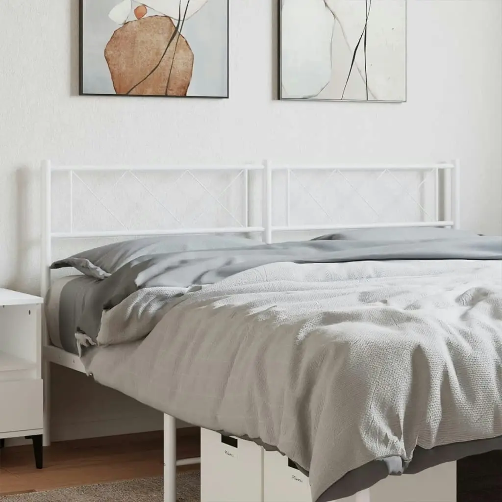 Metal Headboard White 137 cm 372358