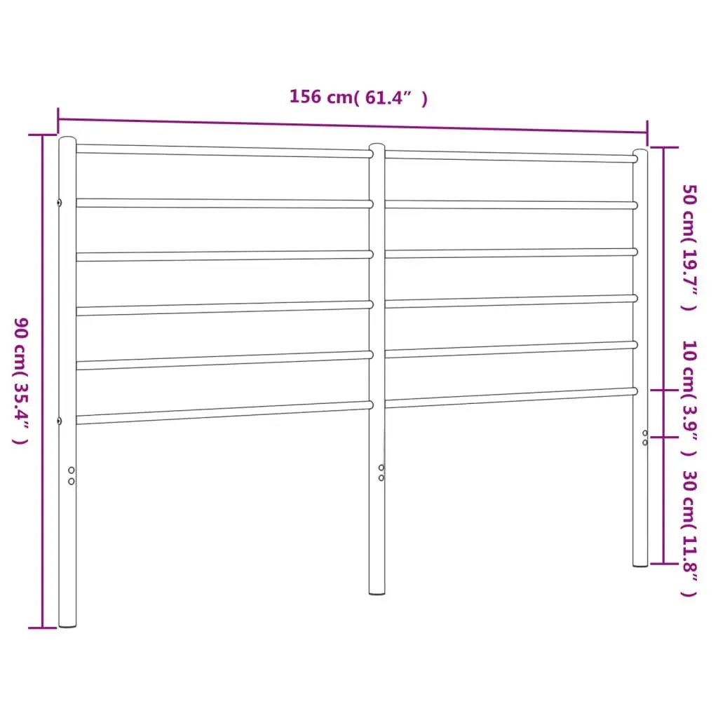 Metal Headboard White 152 cm 352402