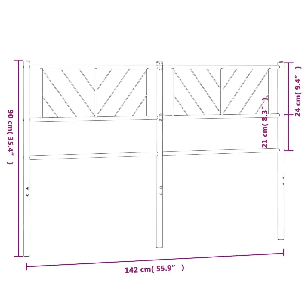 Metal Headboard White 142x90 cm 372260