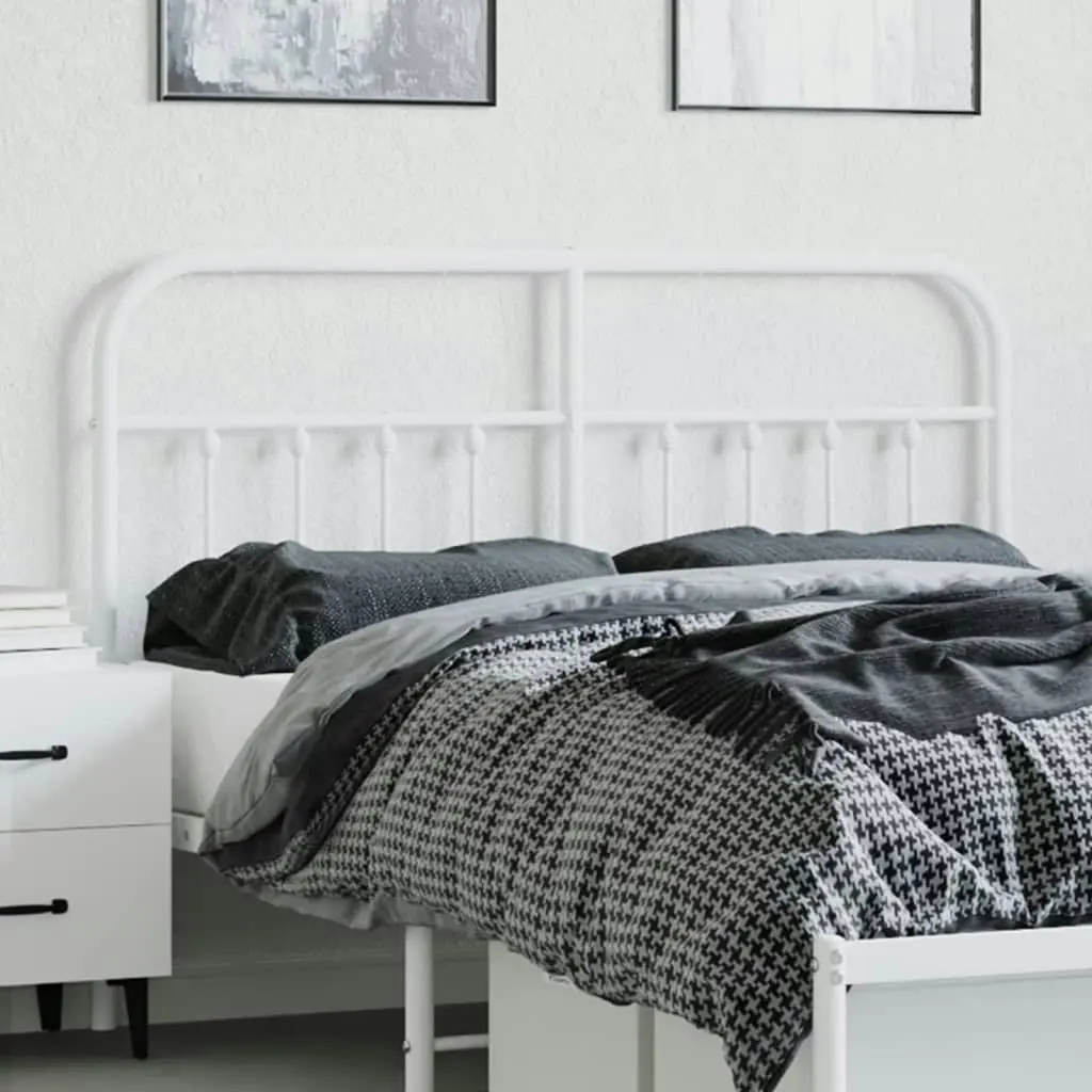 Metal Headboard White 152 cm 352661