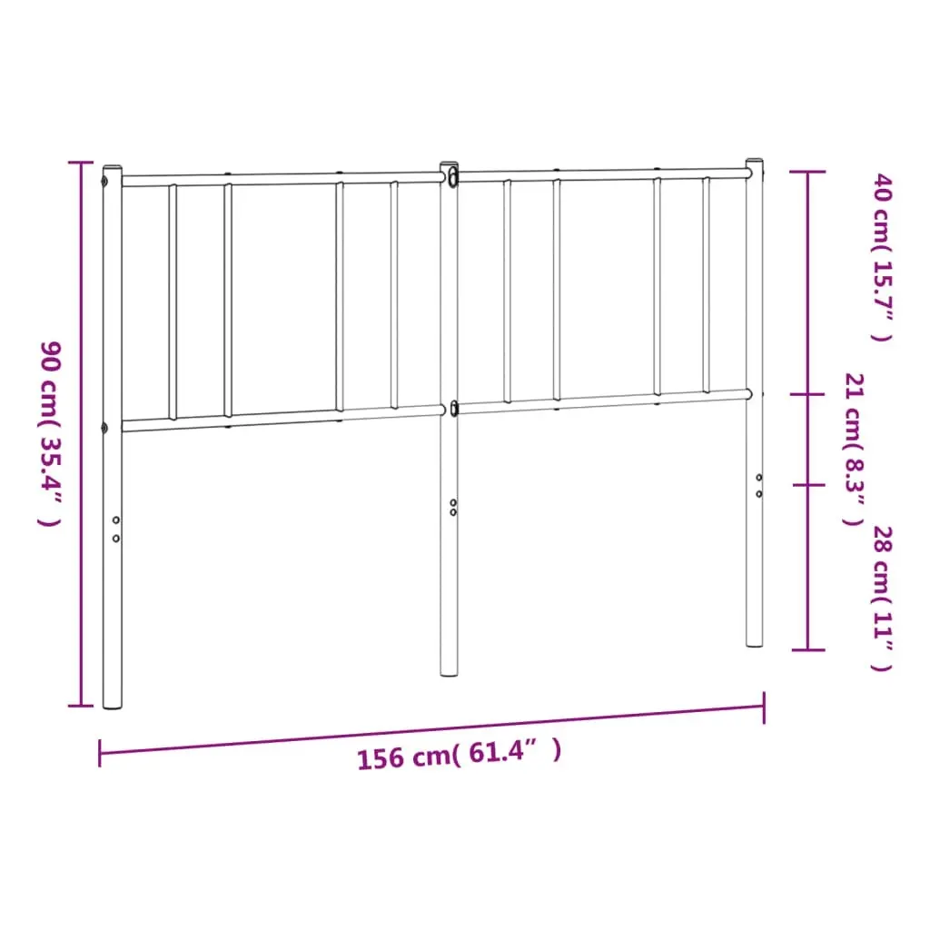 Metal Headboard White 152 cm 352563