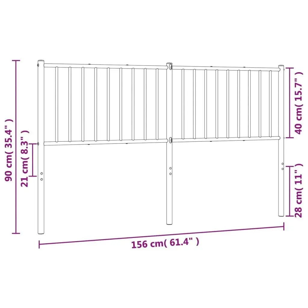 Metal Headboard White 152 cm 350965