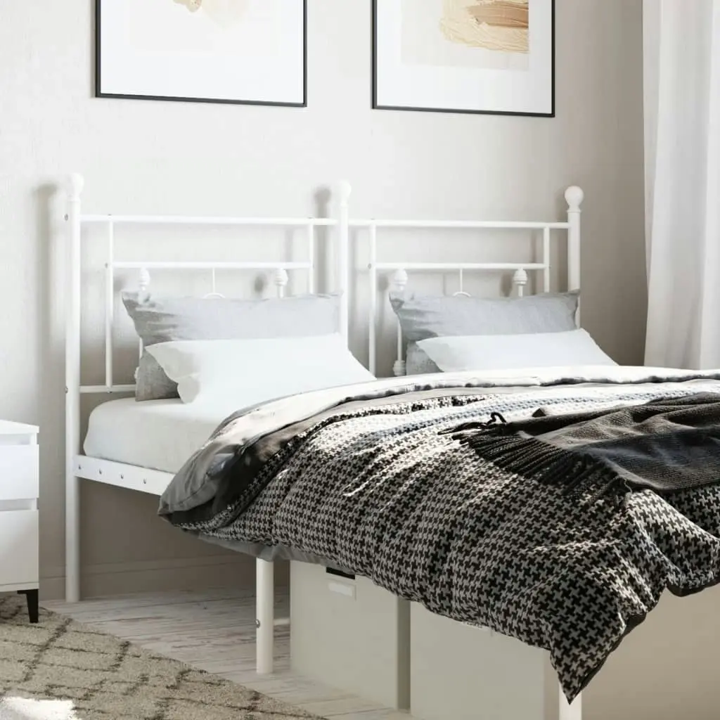 Metal Headboard White 137 cm 374420