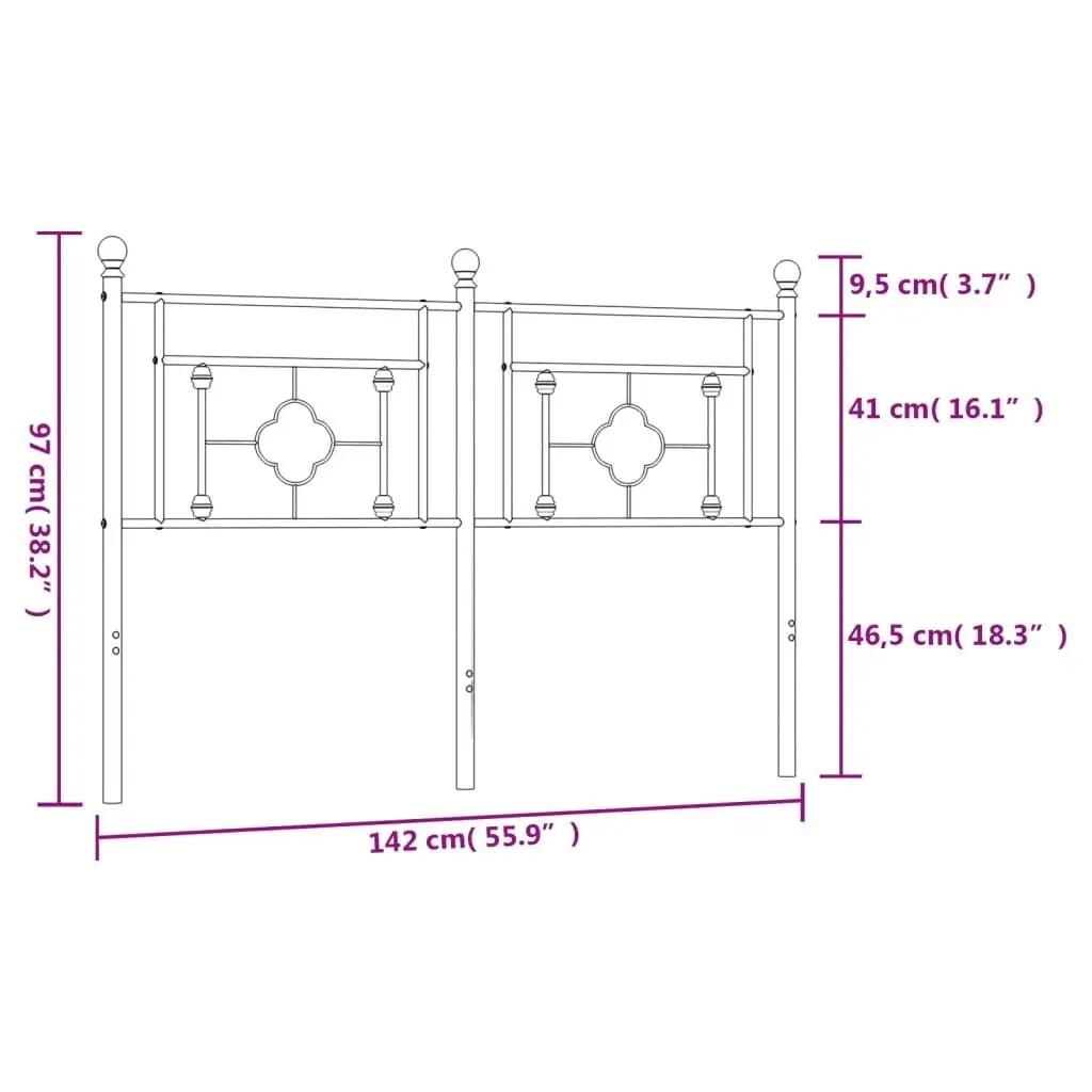 Metal Headboard White 137 cm 374420