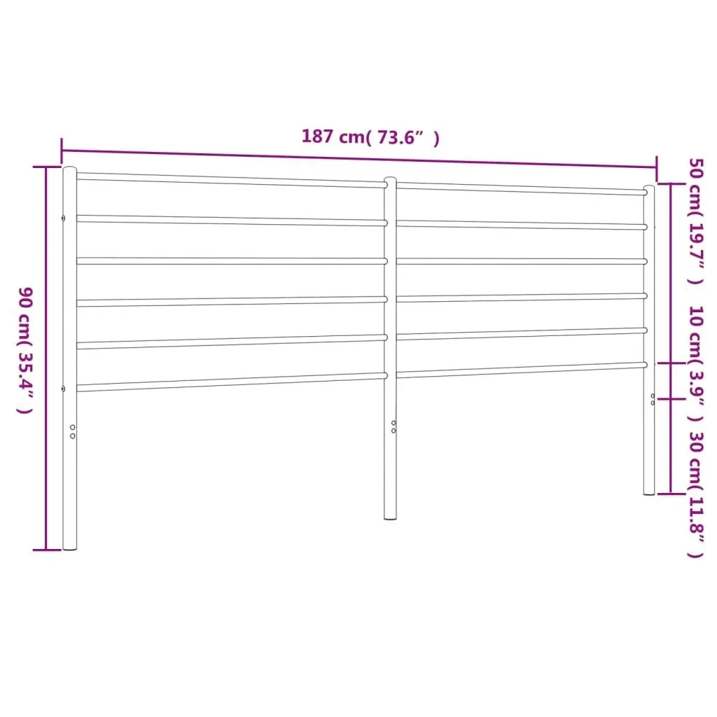 Metal Headboard White 183 cm King 352404