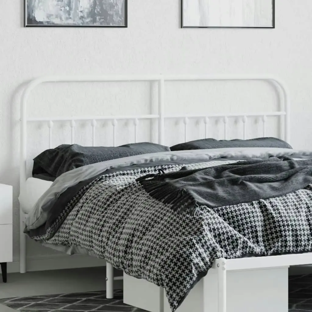 Metal Headboard White 183 cm King 352663