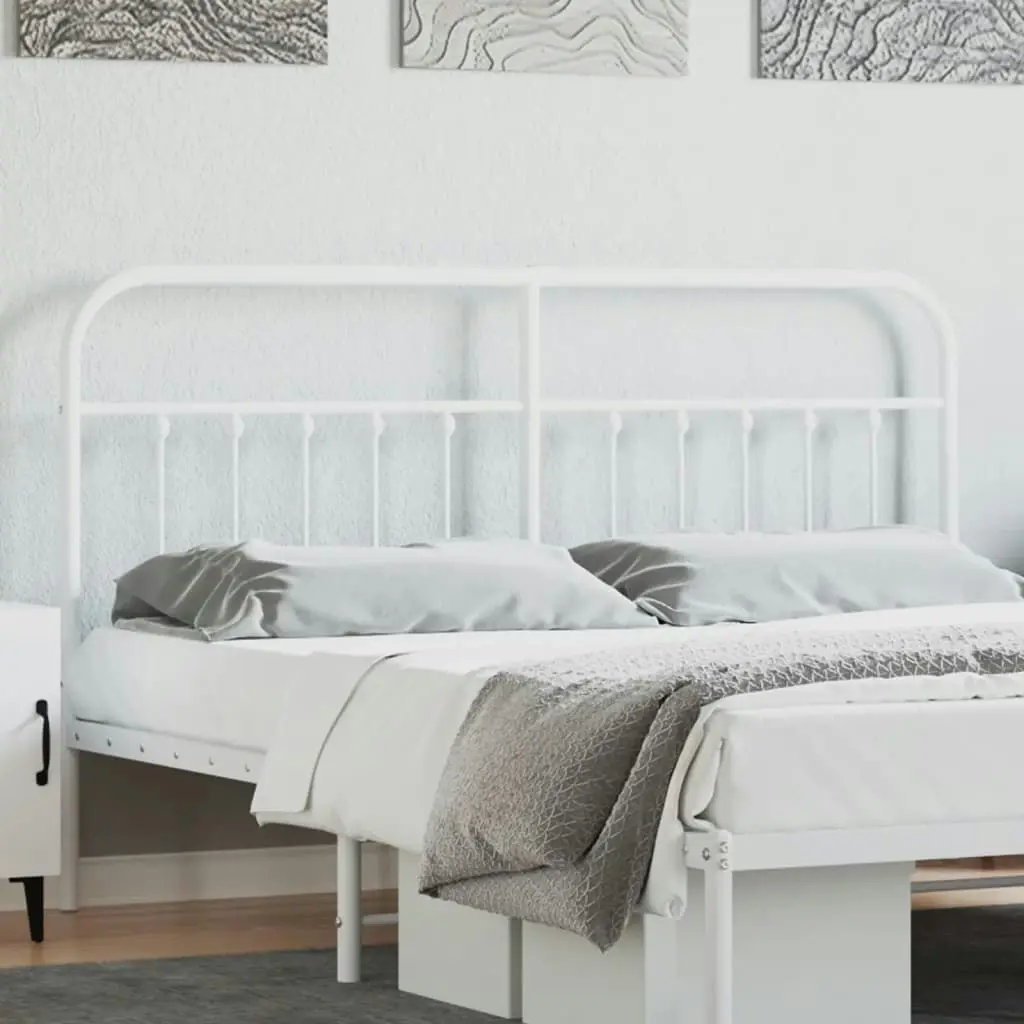 Metal Headboard White 183 cm King 352663