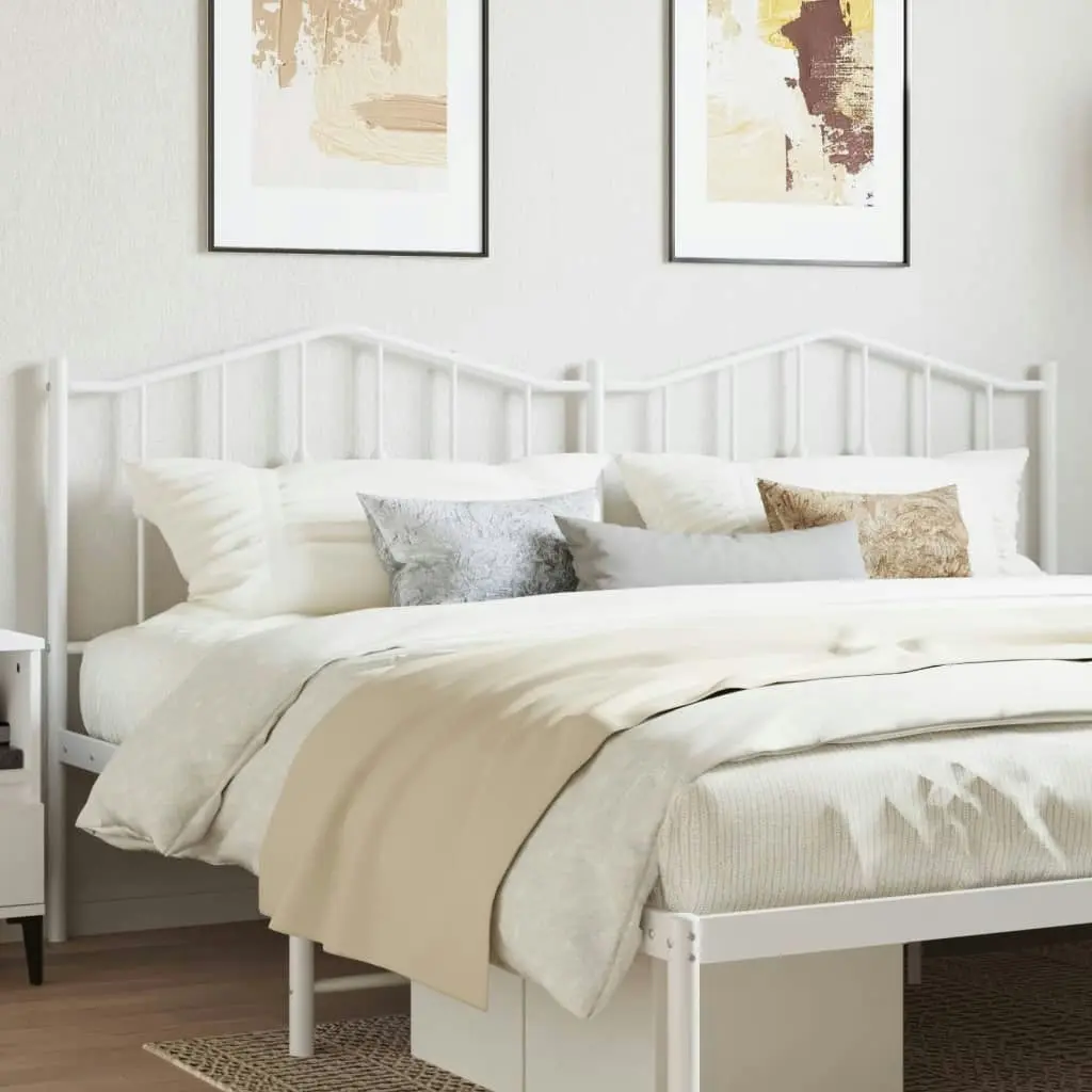 Metal Headboard White 183 cm King 373874