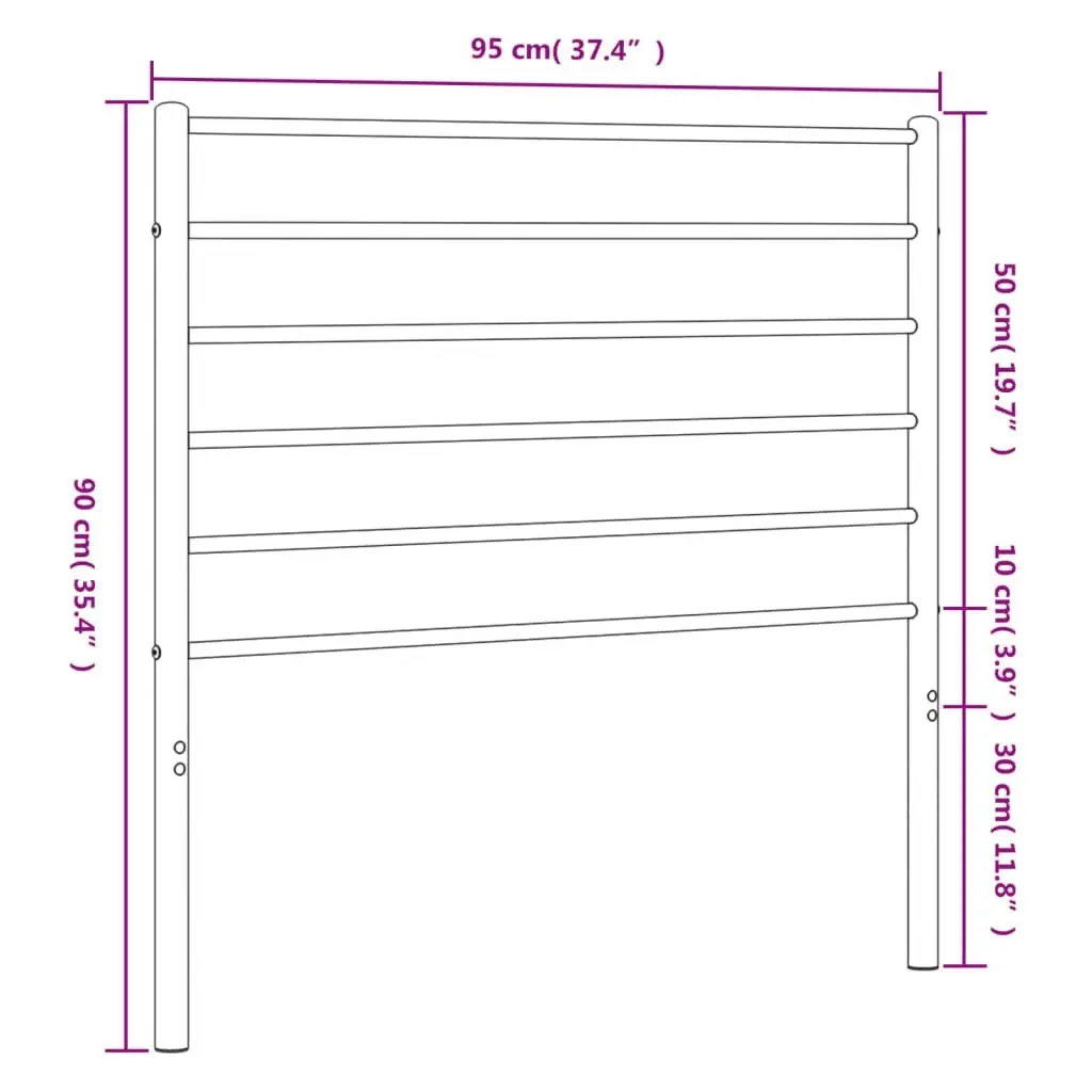 Metal Headboard White 90 cm 352396