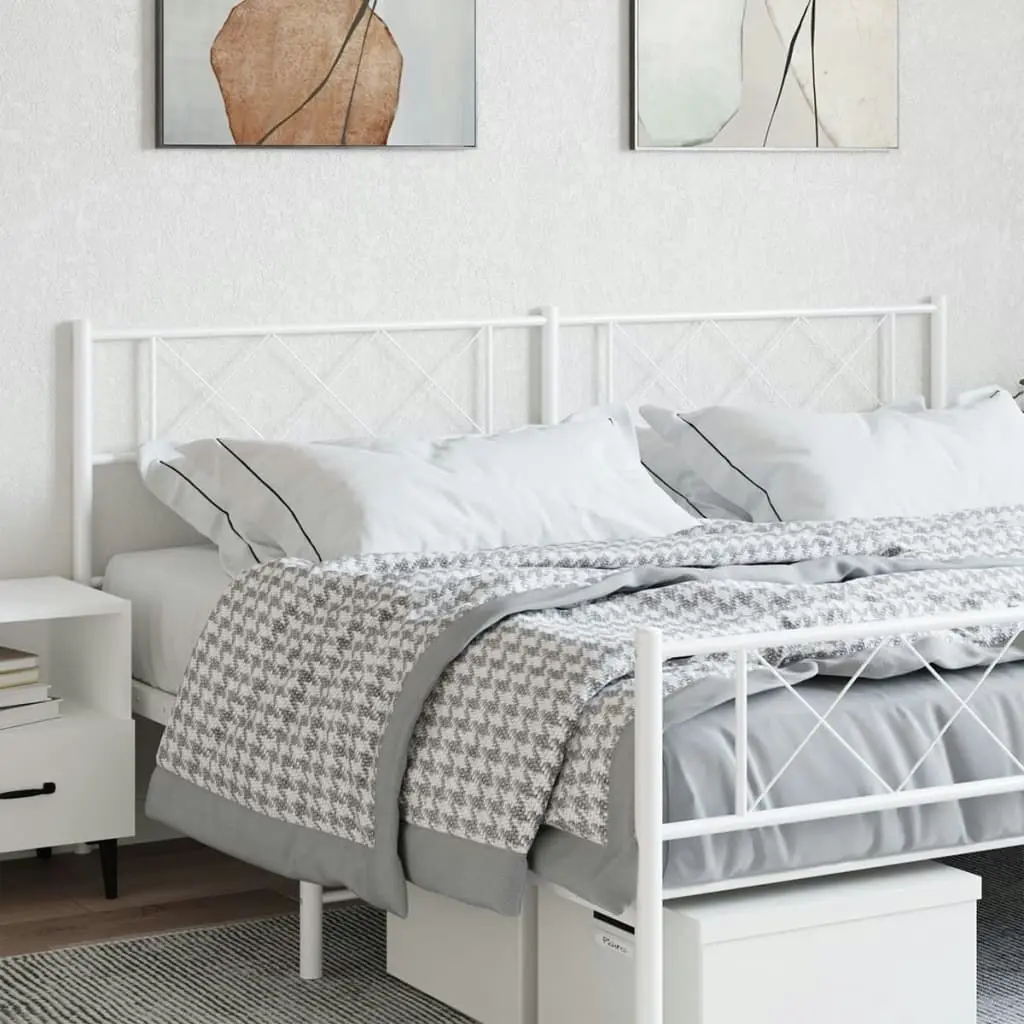 Metal Headboard White 183 cm 372362