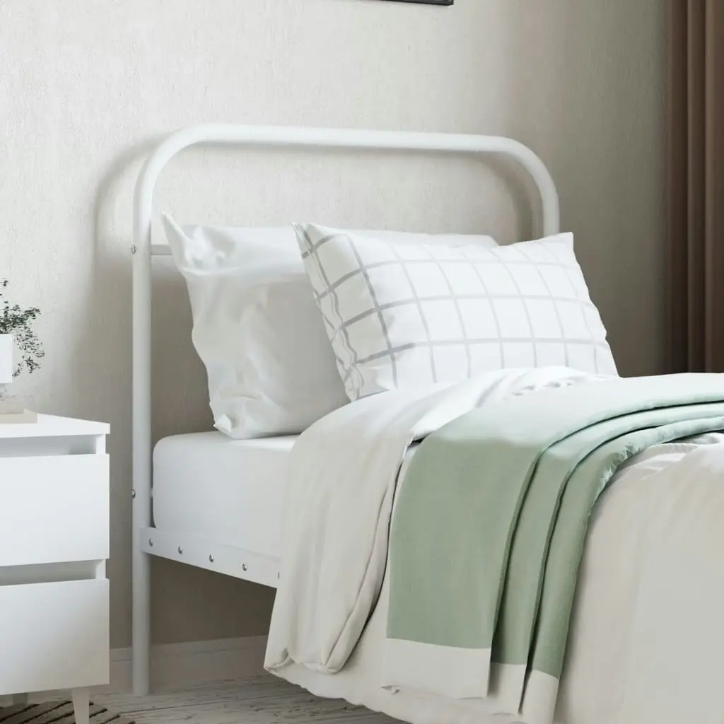 Metal Headboard White 90 cm 352655