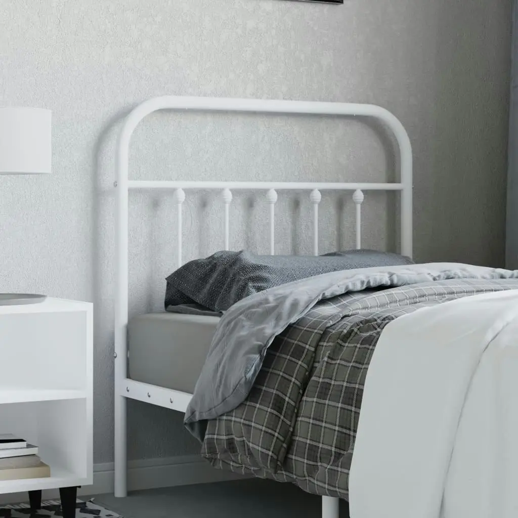 Metal Headboard White 90 cm 352655