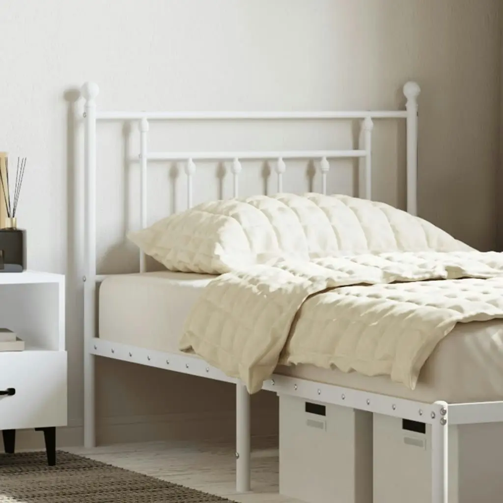 Metal Headboard White 90 cm 353614