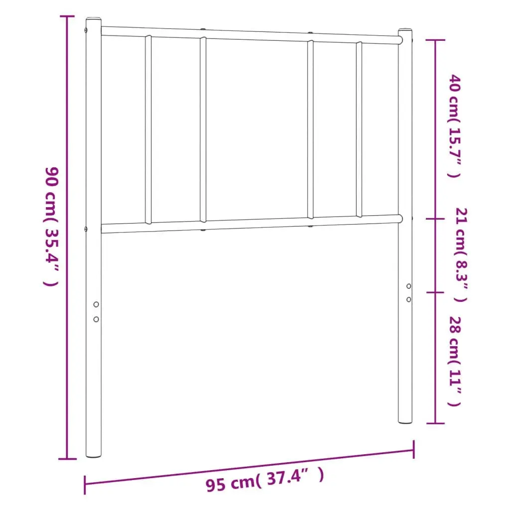 Metal Headboard White 90 cm 352557