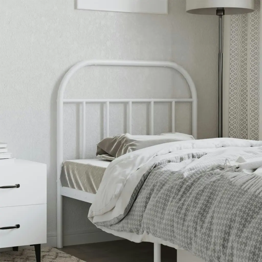 Metal Headboard White 90 cm 353712