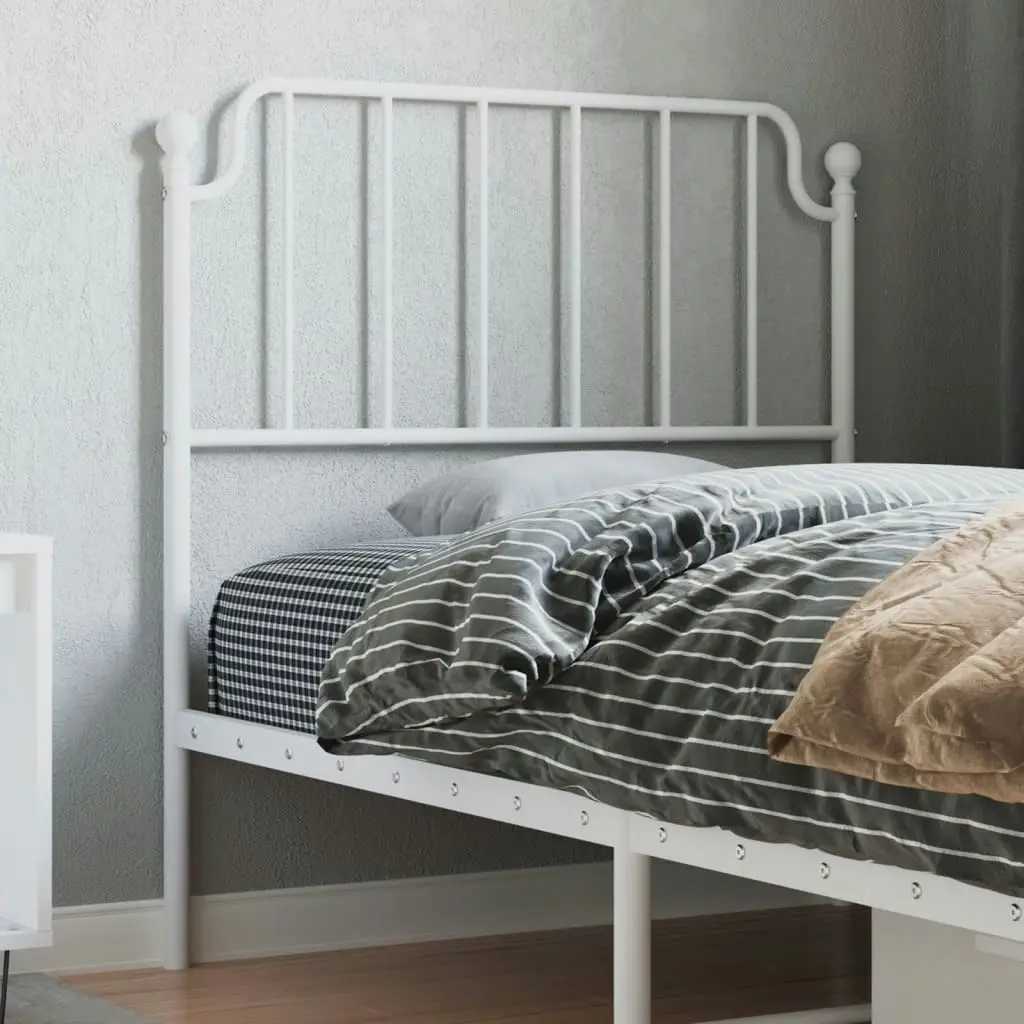 Metal Headboard White 90 cm 373964