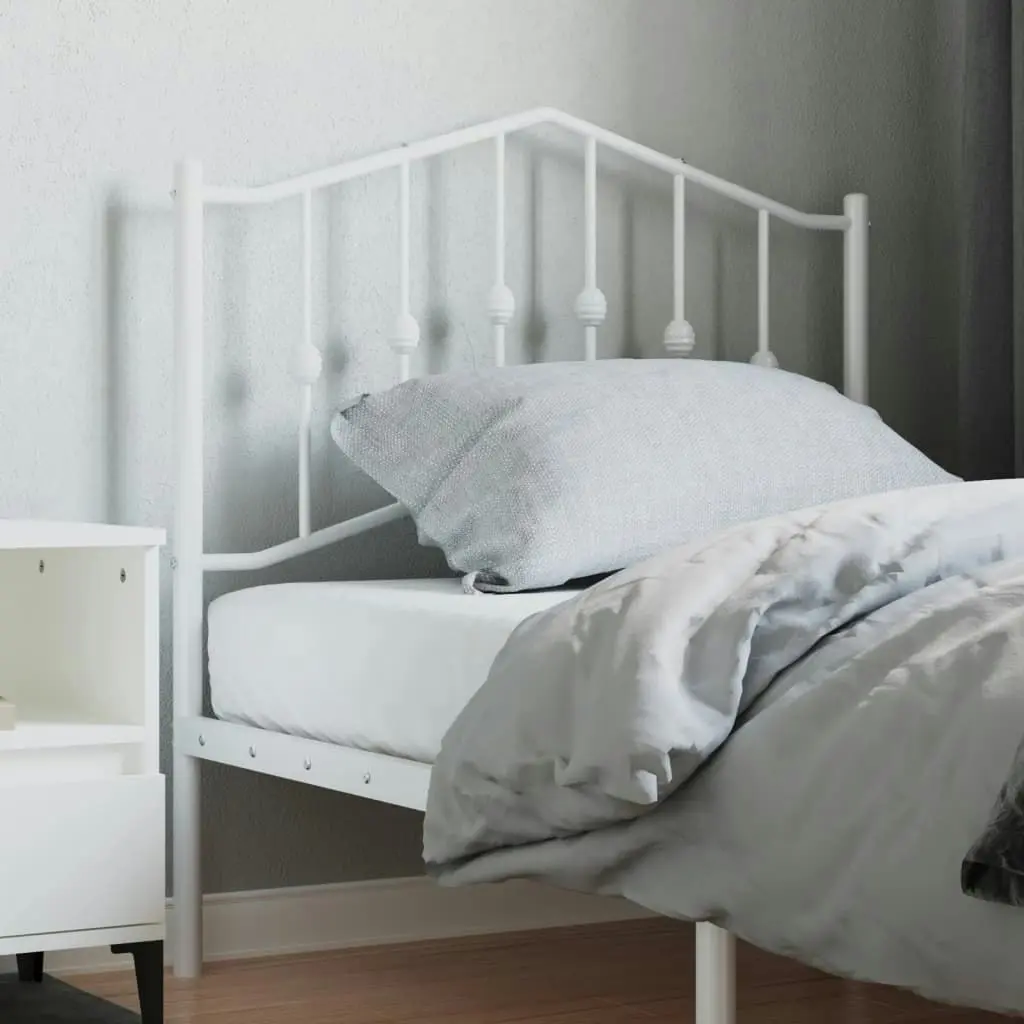 Metal Headboard White 90 cm 373866