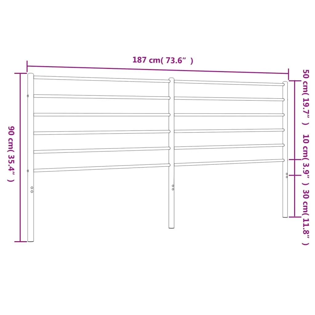 Metal Headboard Black 183 cm 352355