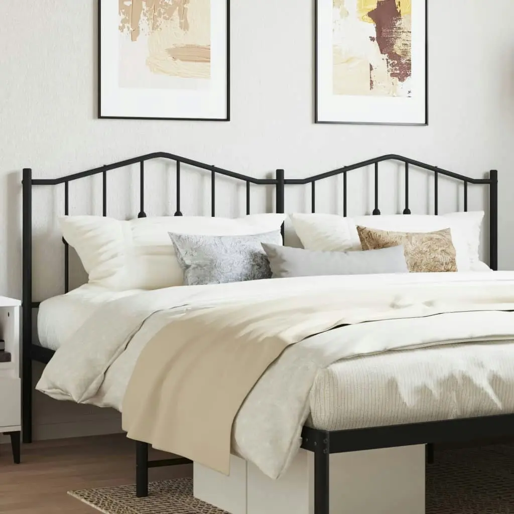 Metal Headboard Black 183 cm 373825