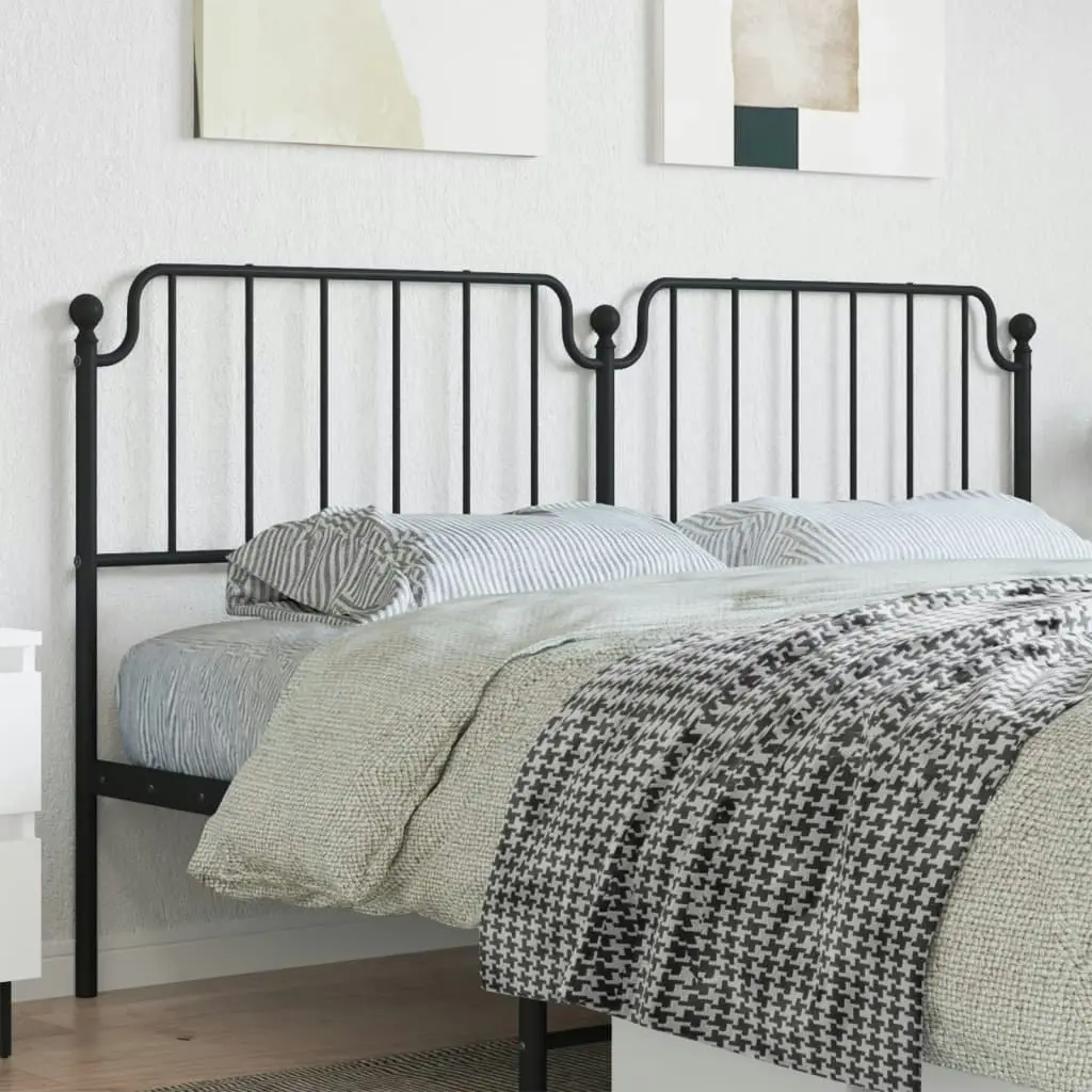 Metal Headboard Black 183 cm 373923