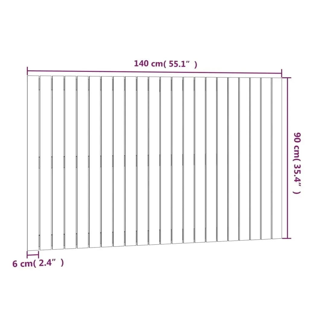 Wall Headboard 140 cm Solid Wood Pine 824918