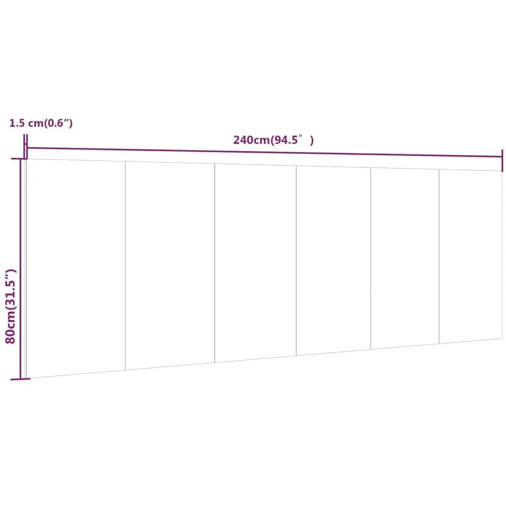 Wall Headboard Smoked Oak 240x1.5x80 cm Engineered Wood 816979