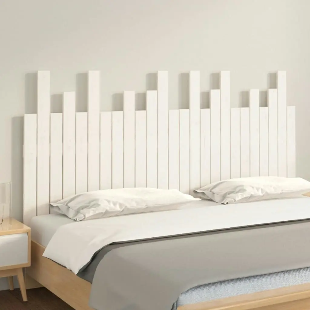 Wall Headboard White 159.5x3x80 cm Solid Wood Pine 824799