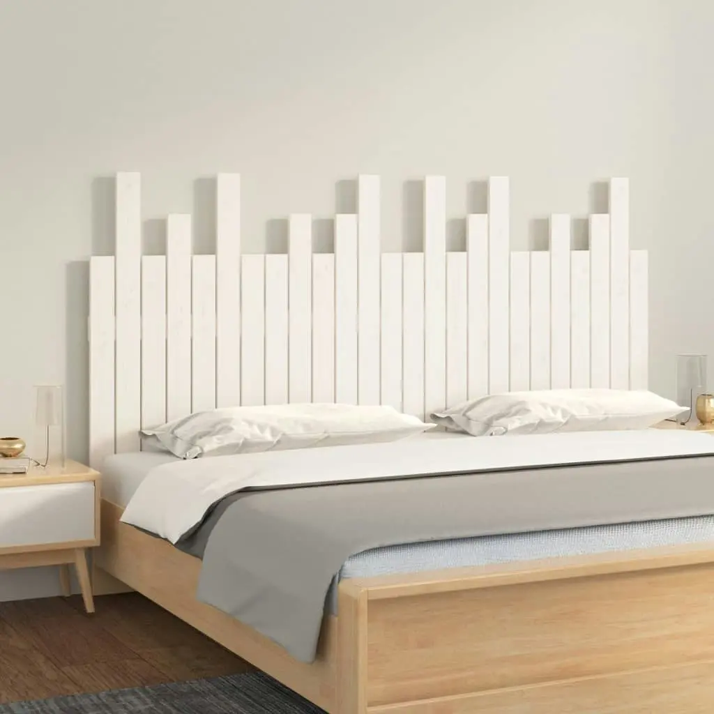 Wall Headboard White 159.5x3x80 cm Solid Wood Pine 824799