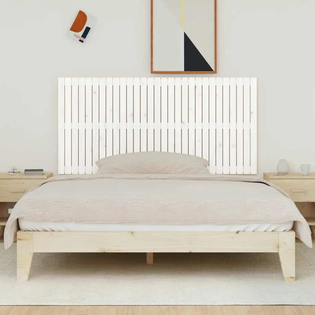 Wall Headboard White 185x3x90 cm Solid Wood Pine 824914